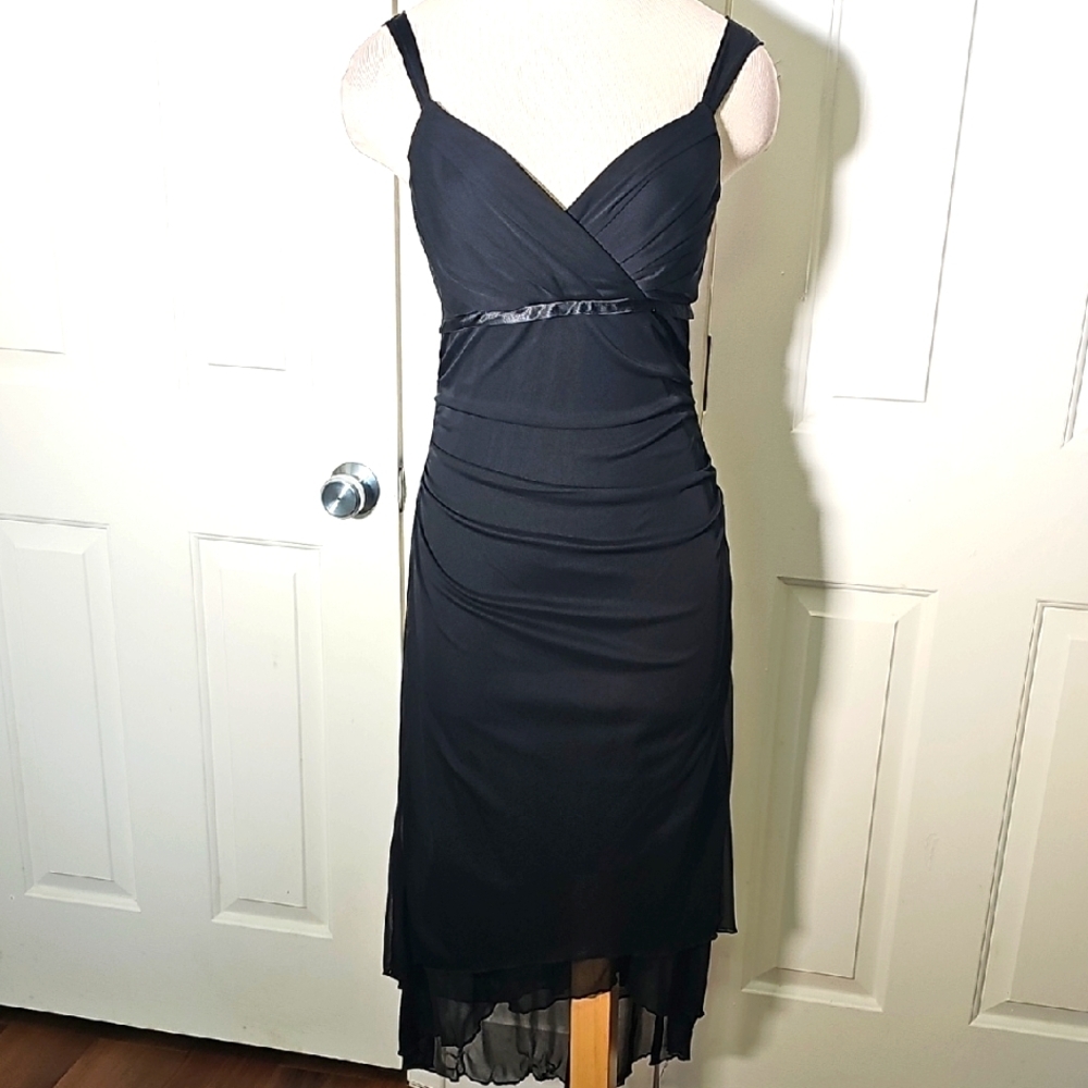 Ruby Rox, Black Ruched Sheath Dress Y2K, babydoll, Coquette, Whimsy Goth. Meduim